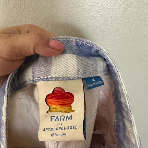 Farm Rio Gingham Denim Shorts - Picture 7 of 10